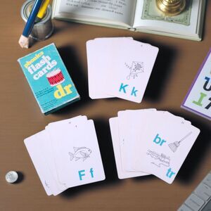 Vintage 1970s Warren Phonics Flash Cards Teaching Aid Ephemera Complete Set